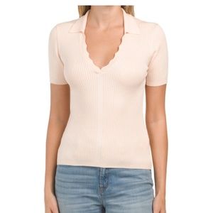 Pointelle Polo Sweater from ELIE BY ELIE TAHARI